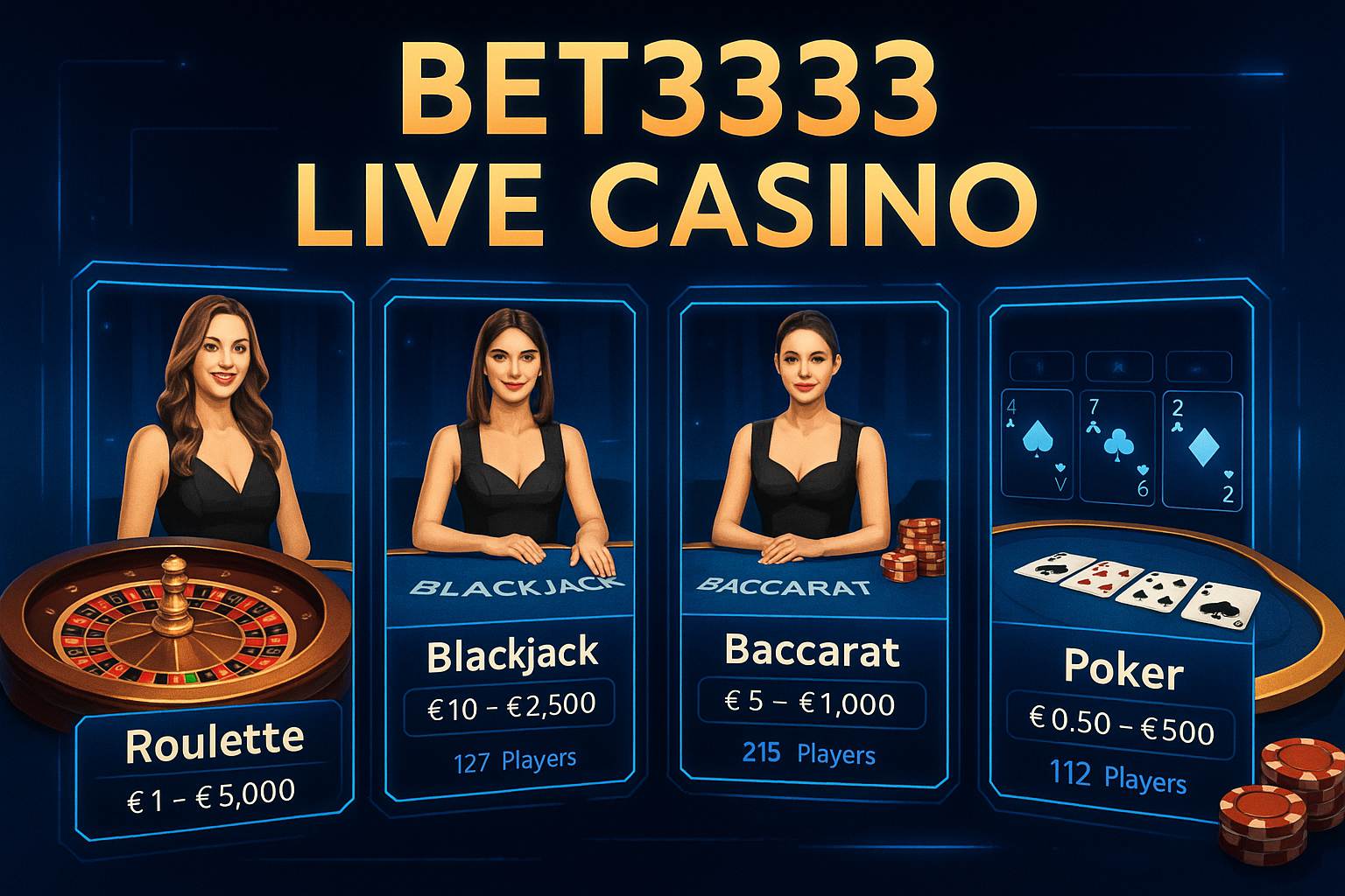 O BET3333 Live Casino lança promoções regularmente